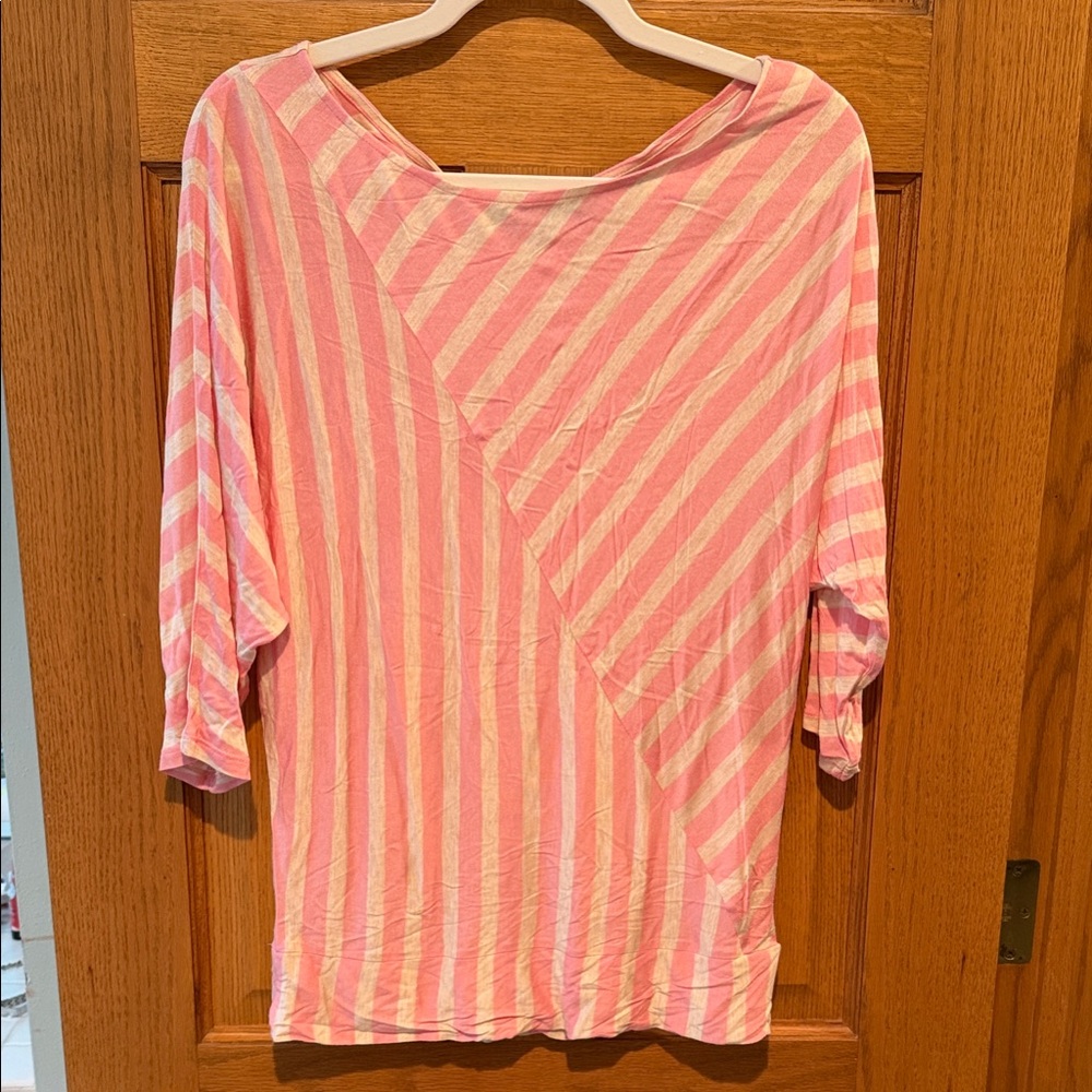 Pink Striped Long Sleeve Top